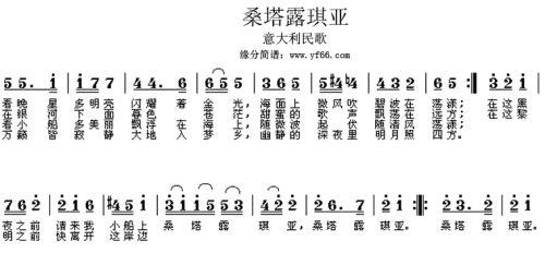 未知 《桑塔露琪亚*》简谱