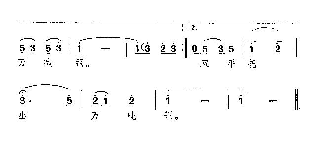 未知 《双手托出万吨钢》简谱