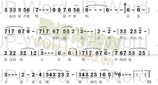 未知 《博尔塔拉的离别》简谱