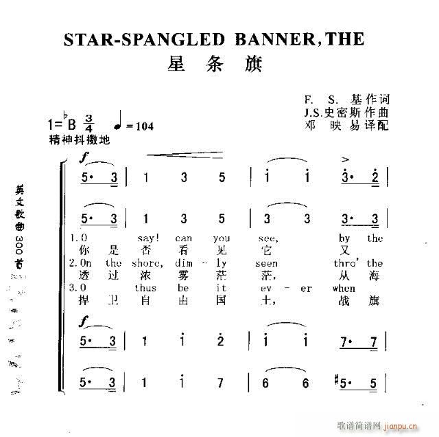 未知 《STAR-SPANGLED BANNER THE（星条旗）》简谱