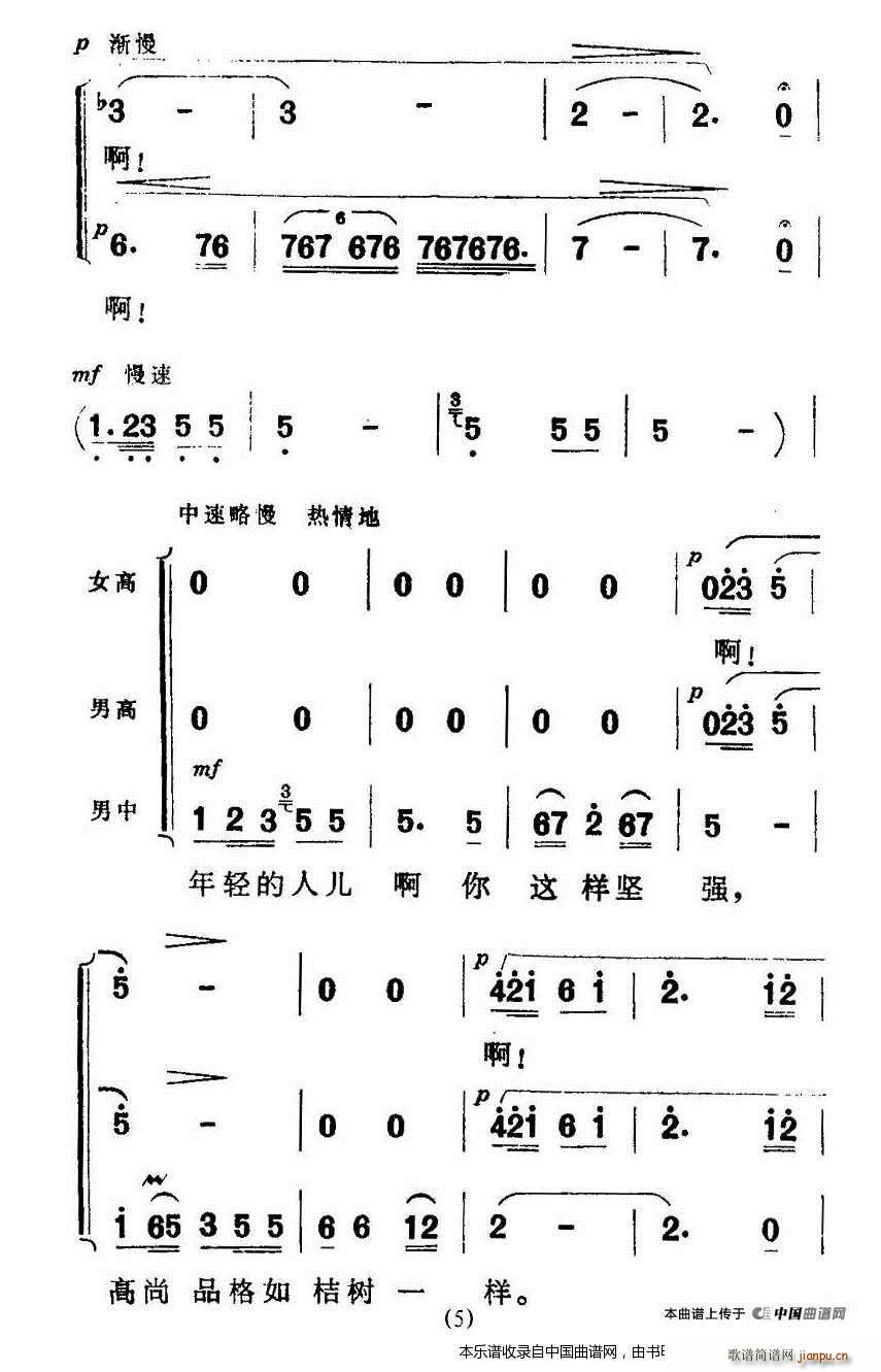 施光南 《屈原》简谱