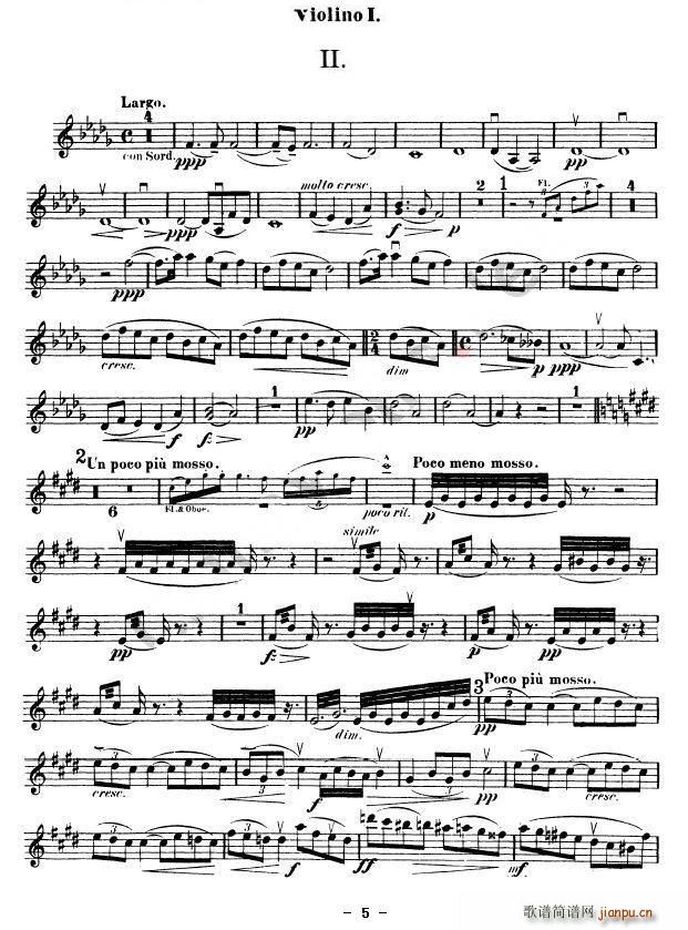 未知 《Symphony No.9 in E Minor, Op.95》简谱