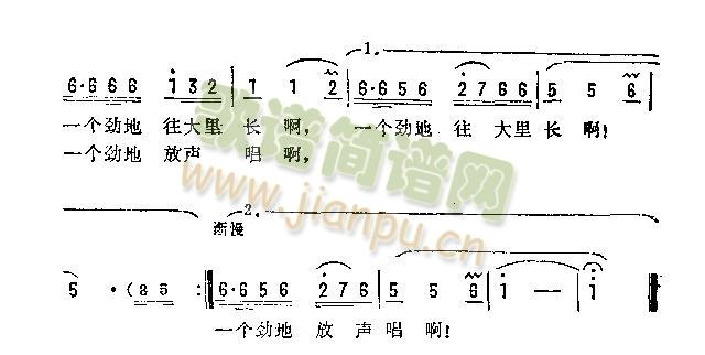 未知 《亮开嗓门放声唱》简谱