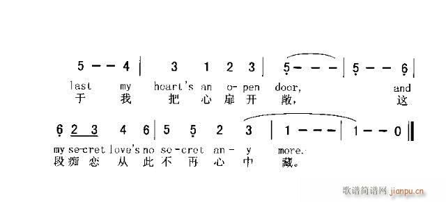 未知 《SECRET LOVE（悄悄的爱）》简谱