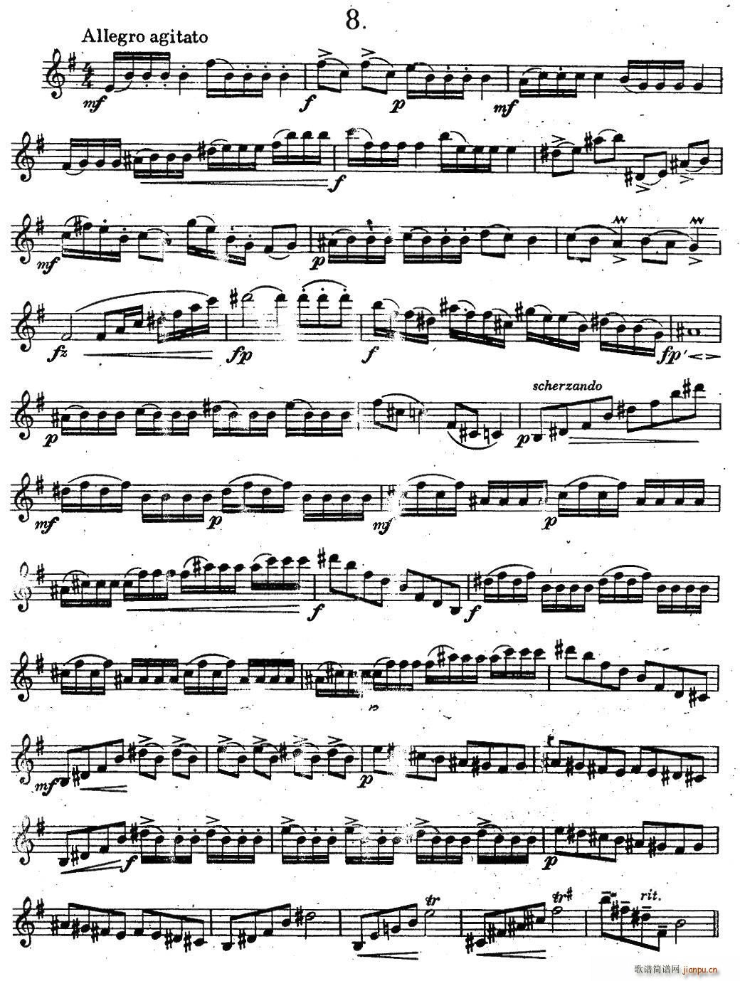 未知 《奇特克-萨克斯练习曲之八（ETUDY PRO SAXOPHON - FR ZITRK.op.3）》简谱