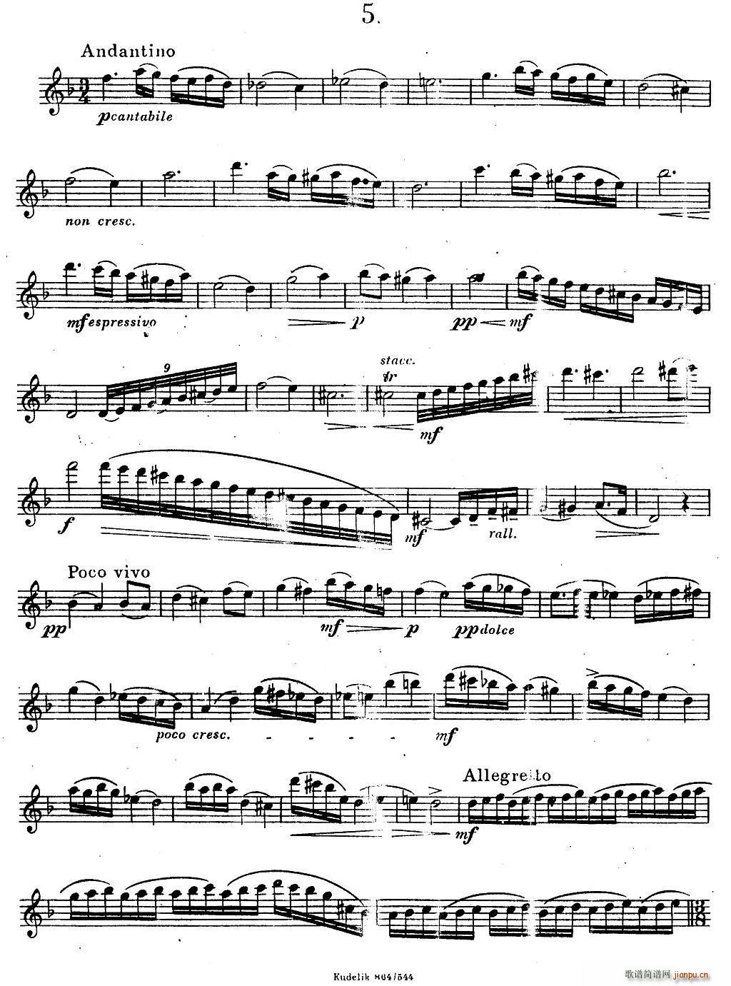 未知 《奇特克-萨克斯练习曲之五（ETUDY PRO SAXOPHON - FR ZITRK.op.3）》简谱