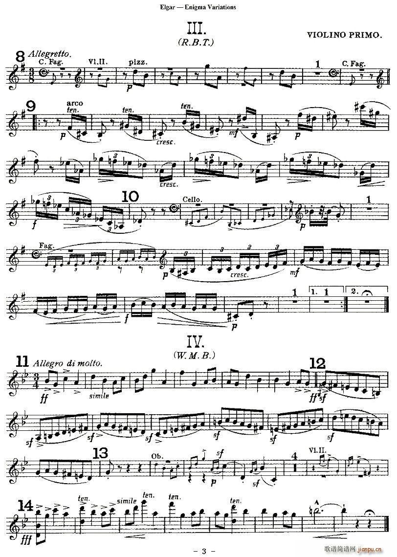 未知 《Edward Elgar Enigma Variations》简谱