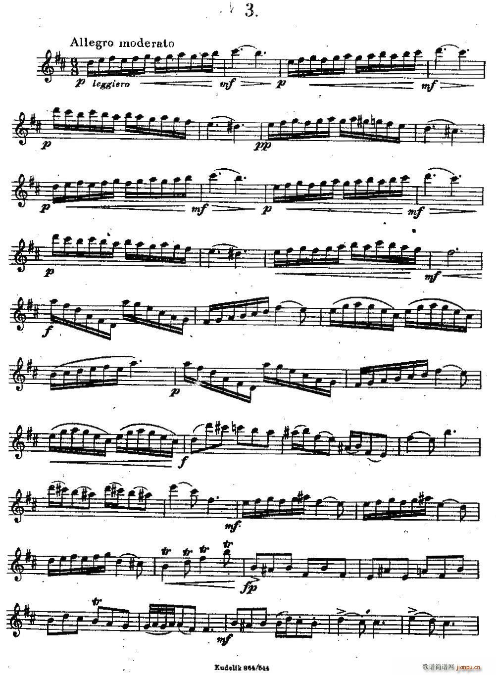 未知 《奇特克-萨克斯练习曲之三（ETUDY PRO SAXOPHON - FR ZITRK.op.3）》简谱