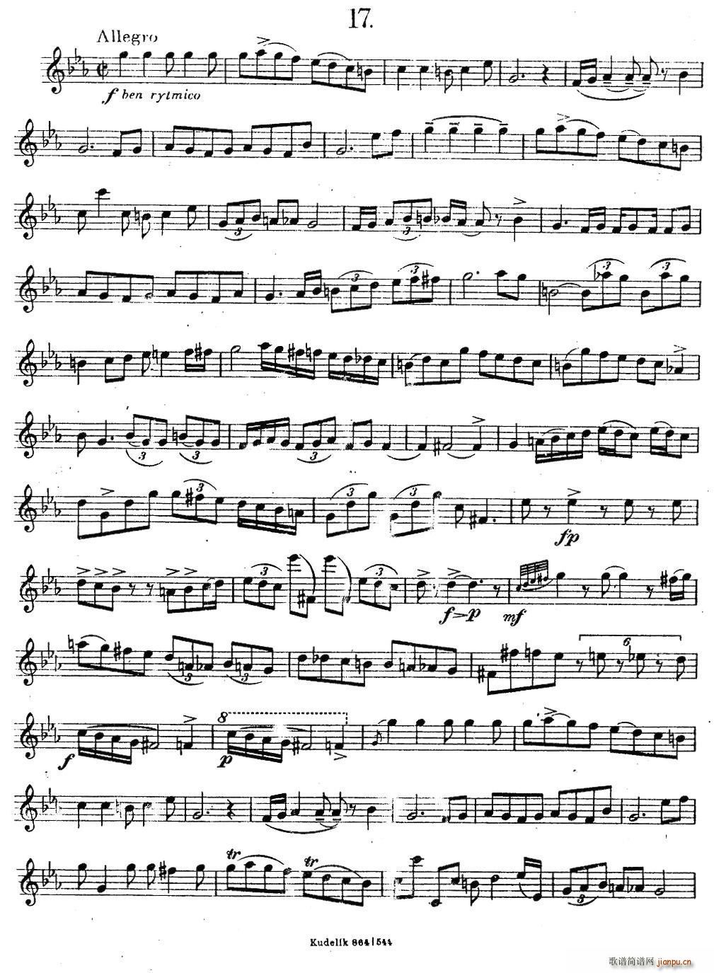 未知 《奇特克-萨克斯练习曲之17（ETUDY PRO SAXOPHON - FR ZITRK.op.3）》简谱