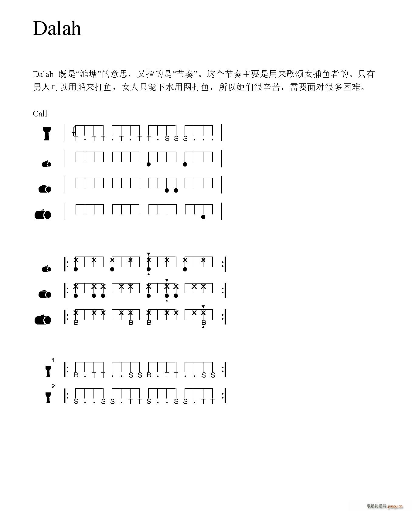 未知 《Dalah（非洲手 ）》简谱