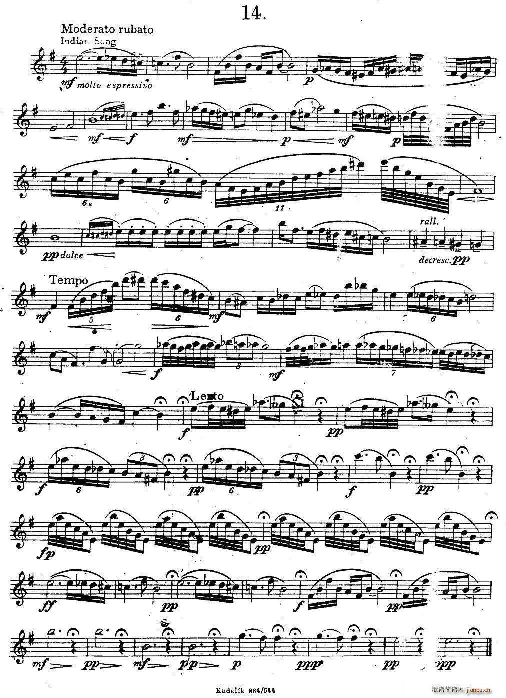 未知 《奇特克-萨克斯练习曲之14（ETUDY PRO SAXOPHON - FR ZITRK.op.3）》简谱