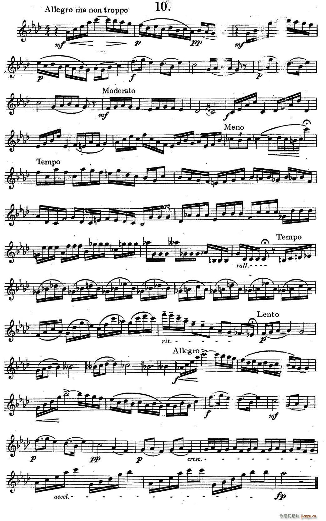 未知 《奇特克-萨克斯练习曲之10（ETUDY PRO SAXOPHON - FR ZITRK.op.3）》简谱