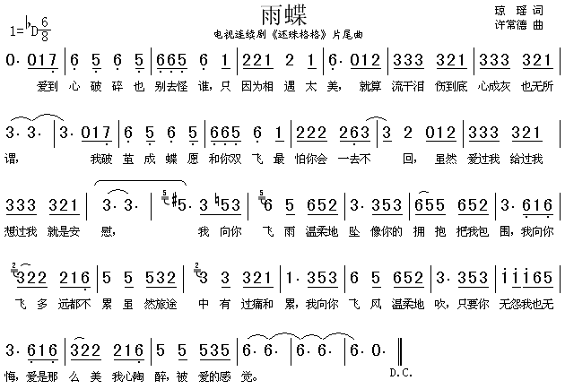 李翊君 《还珠格格》简谱