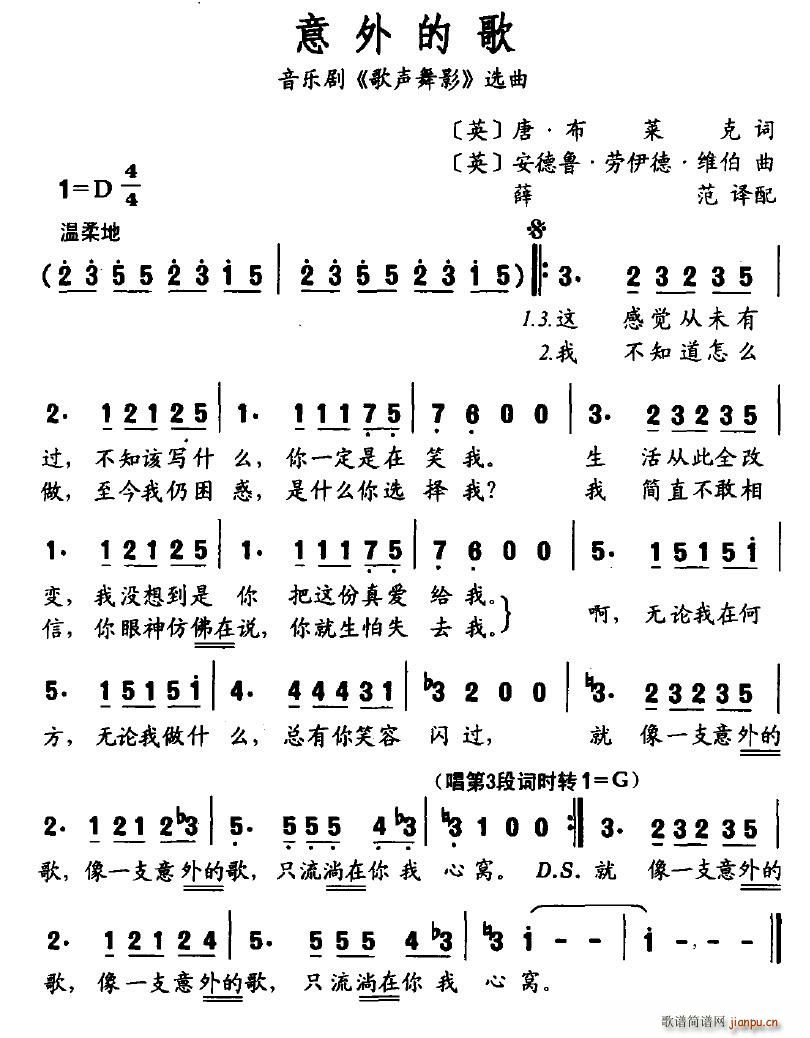 雨中飞鹭 《歌声舞影》简谱