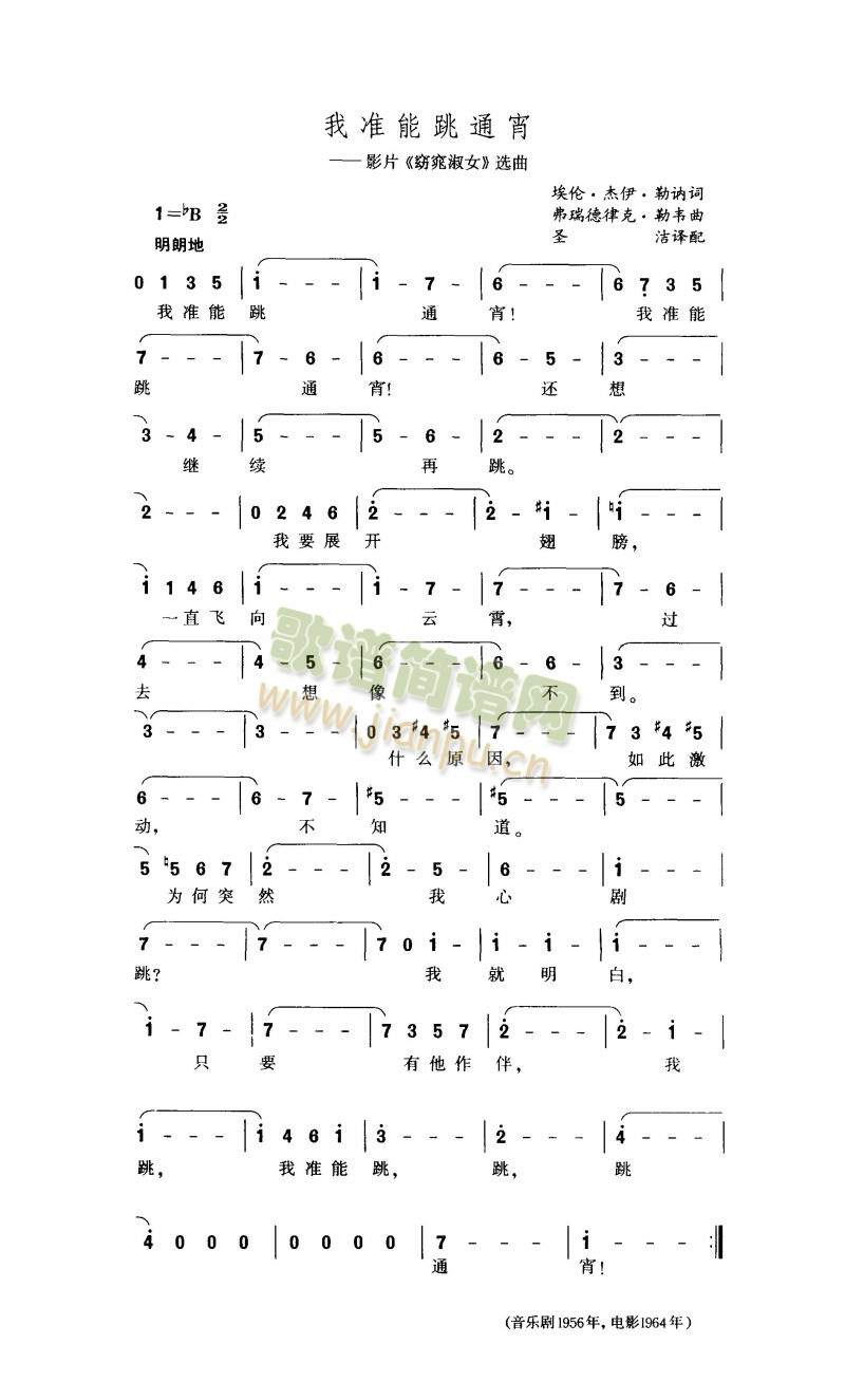未知 《我准能跳通宵》简谱