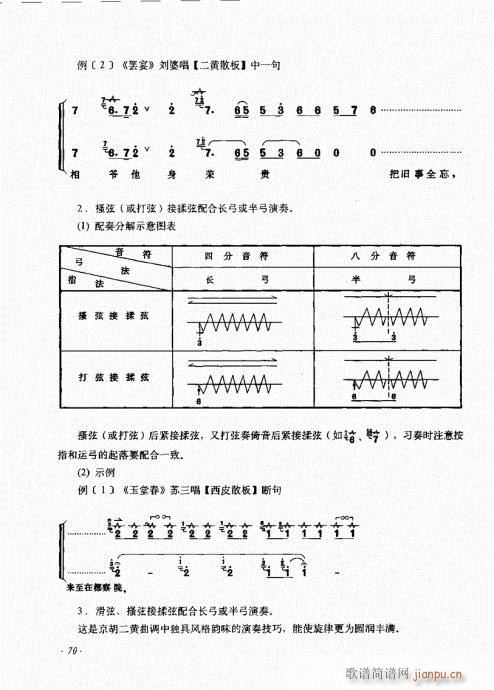 未知 《京胡演奏法 （增订本）61-80》简谱