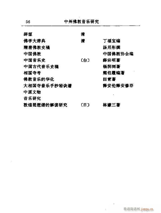 未知 《中州佛教音乐研究：论文选集31-60》简谱