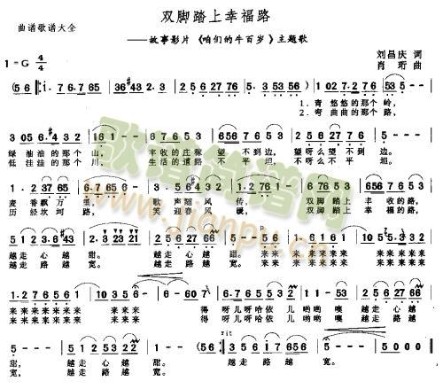 未知 《双脚踏上幸福路－－－可听》简谱