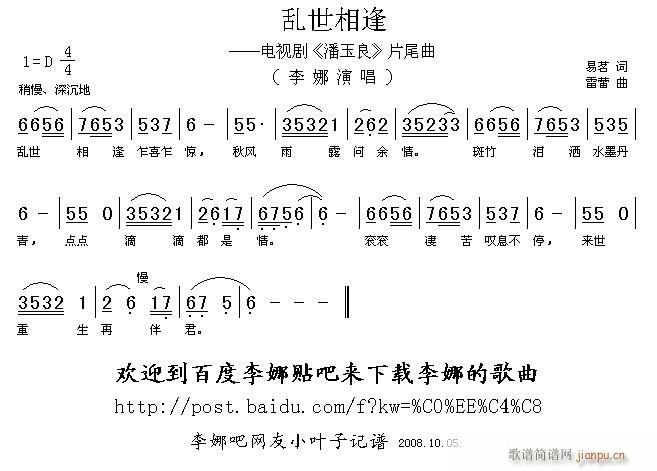 李娜 《潘玉良》简谱