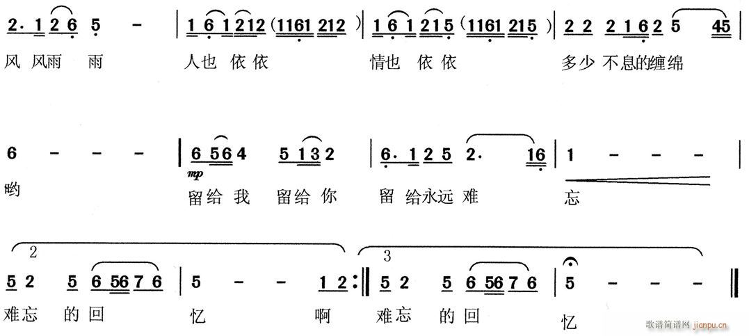 未知 《难忘老知青2》简谱