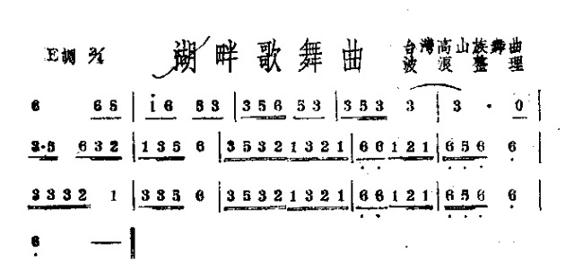 未知 《湖畔歌舞曲》简谱