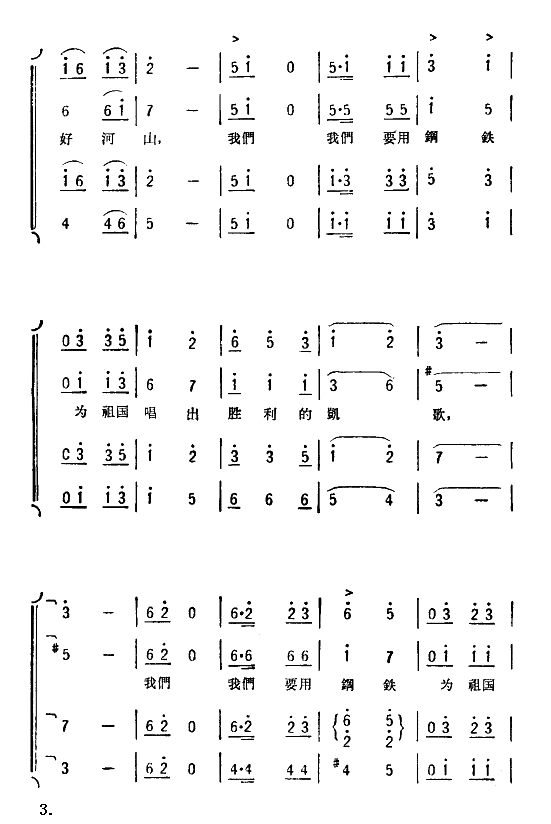 未知 《炼钢工人歌》简谱