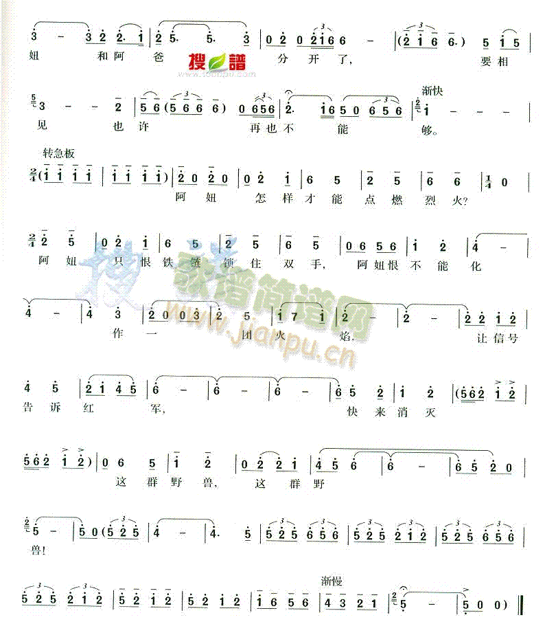 未知 《我多想》简谱