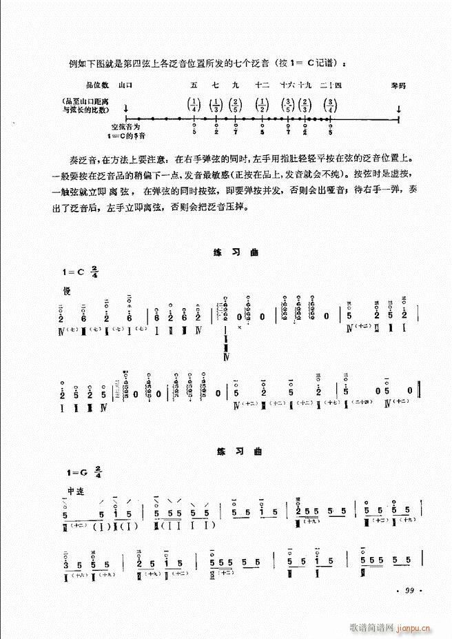 未知 《柳琴演奏法 （修订本）61-120》简谱