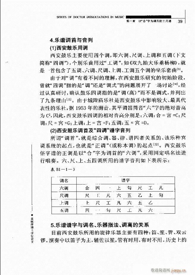 未知 《中国工尺谱研究 目录1-60》简谱