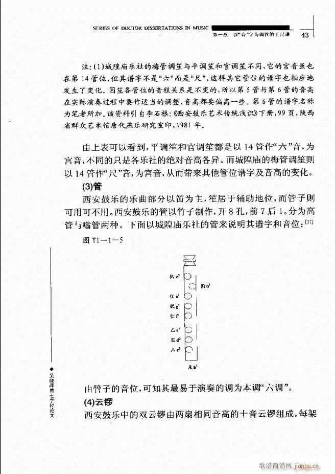 未知 《中国工尺谱研究 目录1-60》简谱