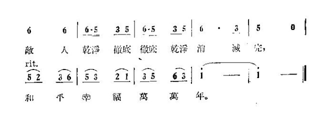 未知 《慰问志愿军小唱》简谱