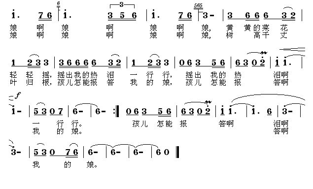 未知 《又是家乡菜花黄》简谱