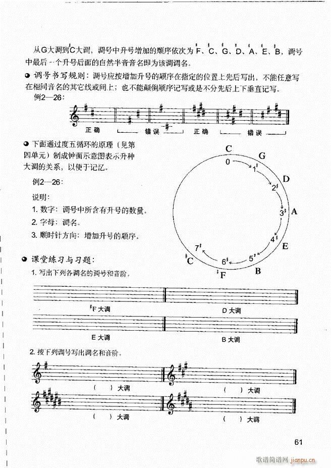 未知 《音乐基本知识 乐理常识、和声基础、键盘实践61-120》简谱