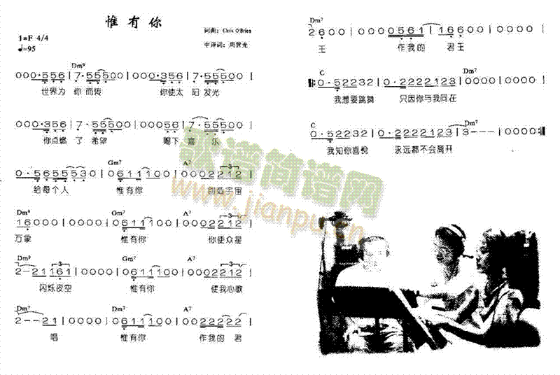 未知 《惟有你》简谱