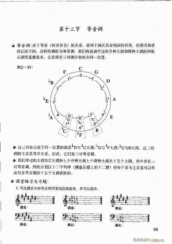 未知 《音乐基本知识 乐理常识、和声基础、键盘实践61-120》简谱