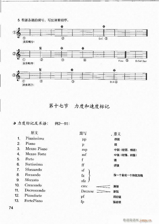 未知 《音乐基本知识 乐理常识、和声基础、键盘实践61-120》简谱