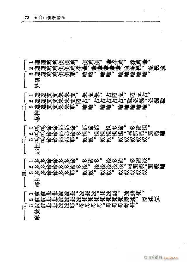 未知 《五台山佛教音乐61-90》简谱