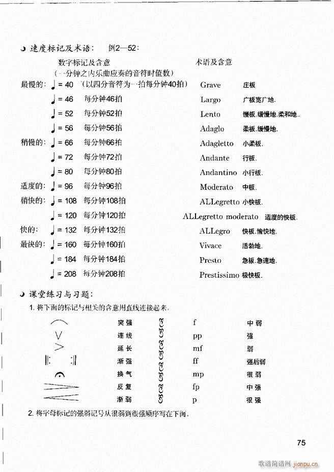 未知 《音乐基本知识 乐理常识、和声基础、键盘实践61-120》简谱