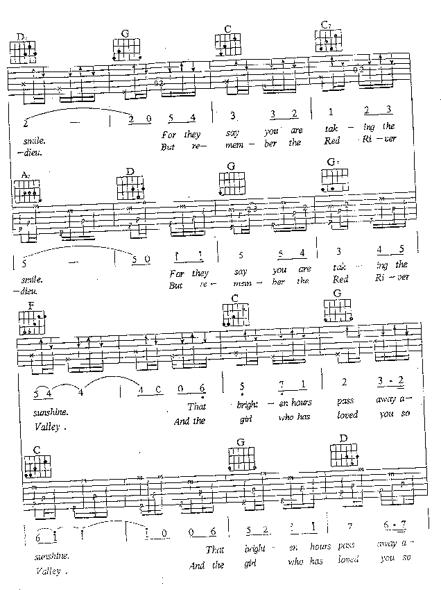 欧美经典   发布: 2005-5-22 ?? 网评:  (1票) 《red river (红河谷）》简谱