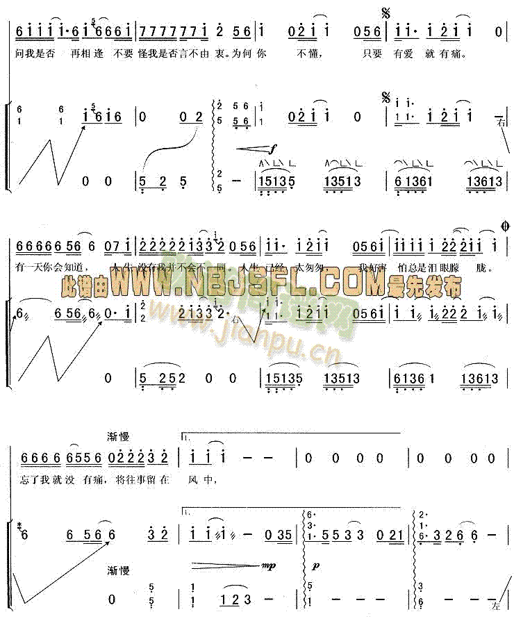 当爱已成往事( 《霸王别姬》简谱