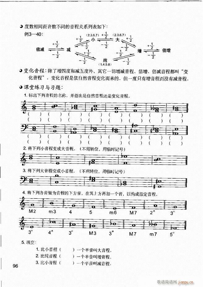 未知 《音乐基本知识 乐理常识、和声基础、键盘实践61-120》简谱