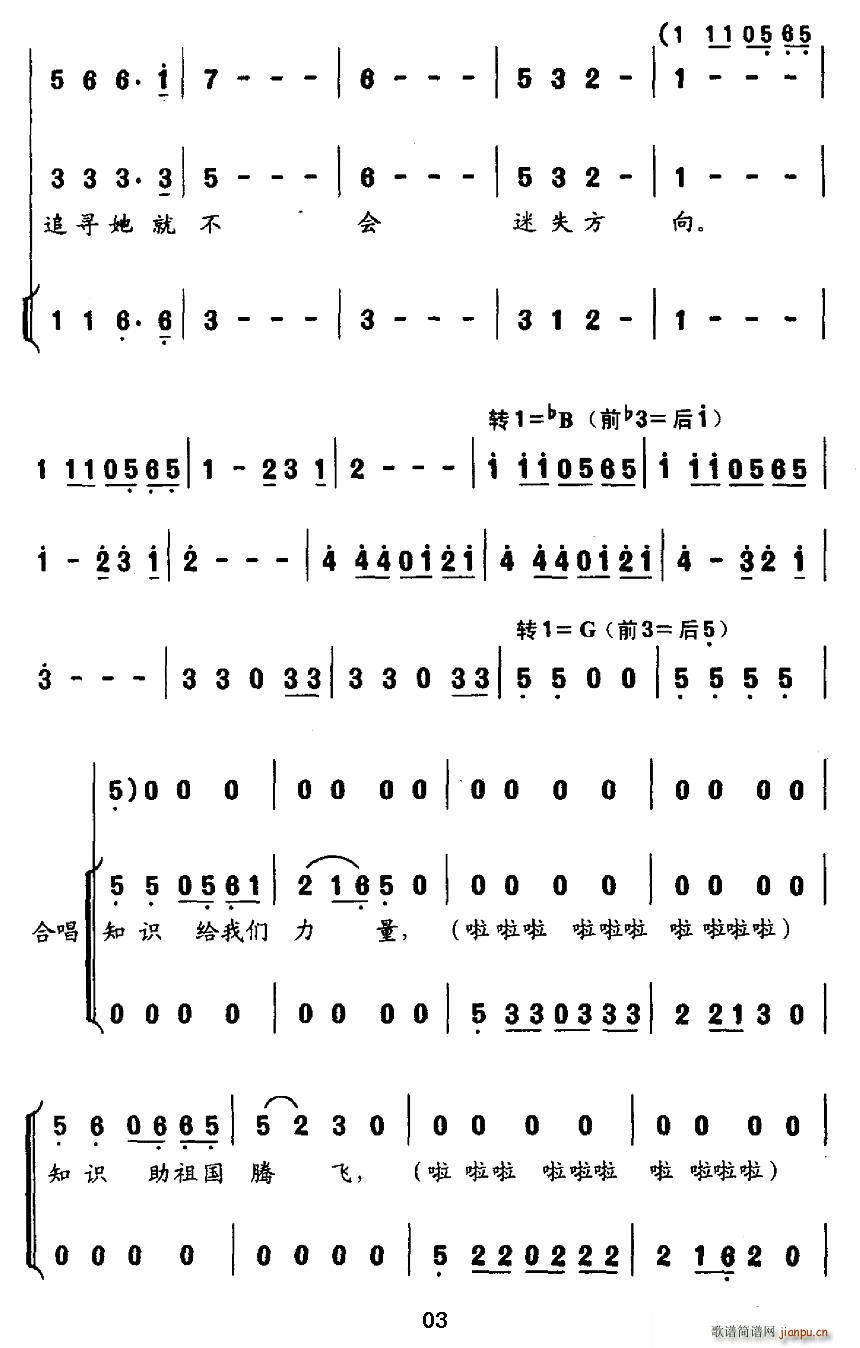 张作兴 《乘着知识的翅膀（合唱）》简谱