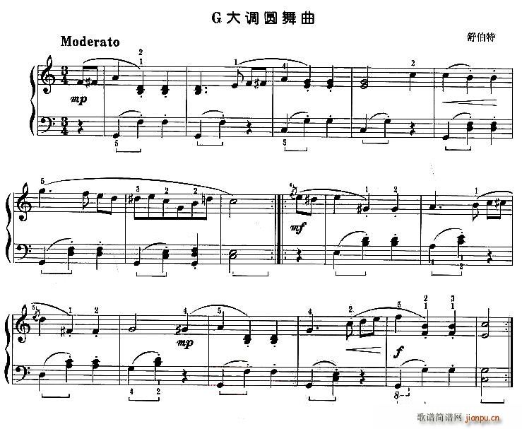 未知 《G大调圆舞曲》简谱