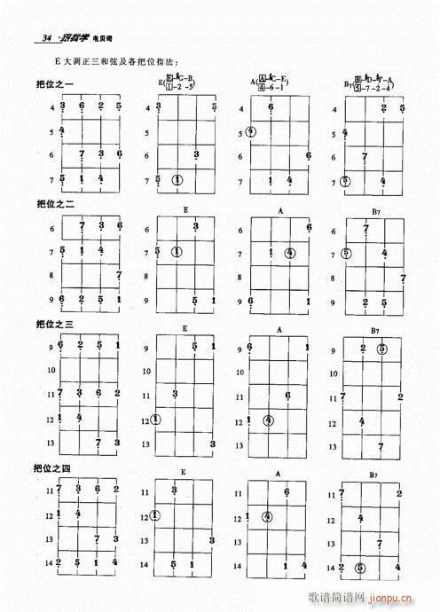 未知 《跟我学电贝司21-40》简谱