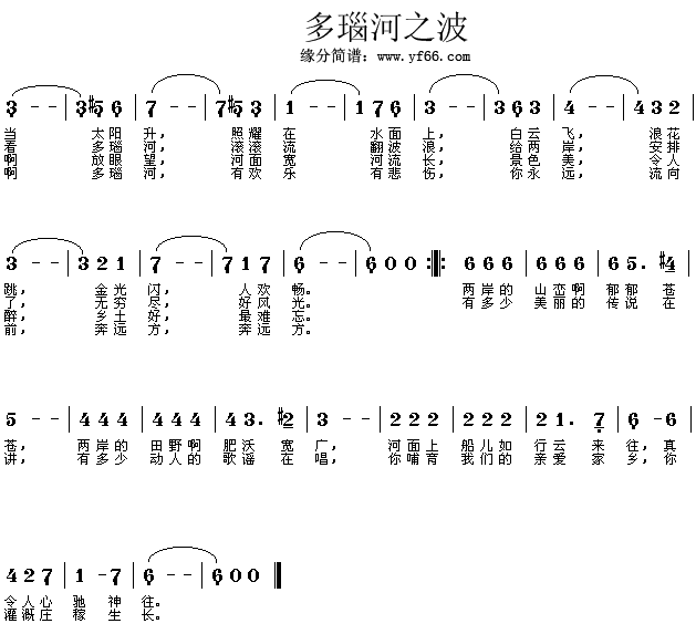 伊凡诺维奇 《多瑙河之波》简谱