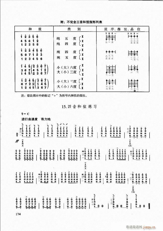 未知 《柳琴演奏教程 技巧与练习121-180》简谱