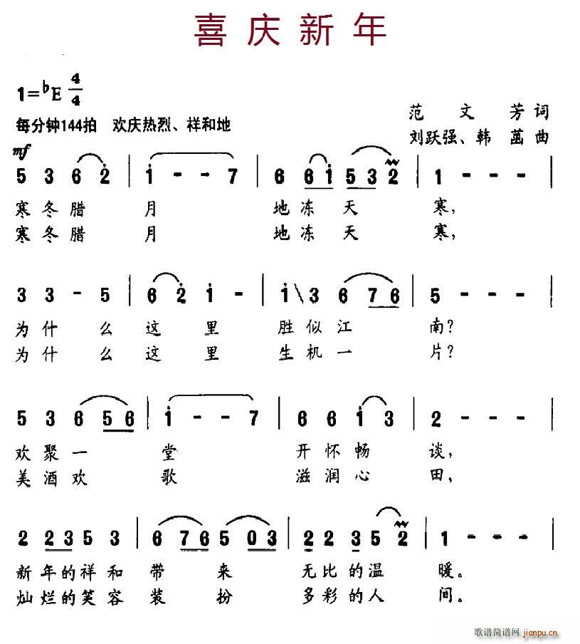 吴永飞   北京娃娃 范文芳 《喜庆新年》简谱