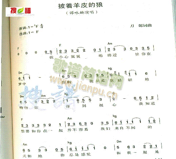 谭咏麟 《披着羊皮的狼》简谱