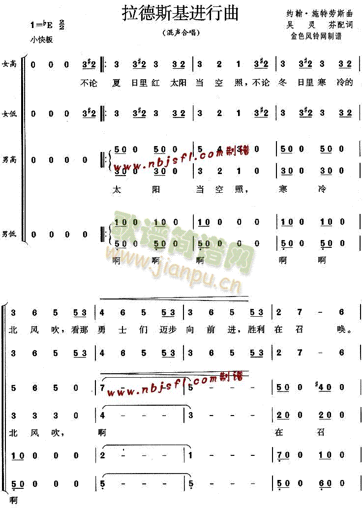 未知 《拉德斯基进行曲》简谱