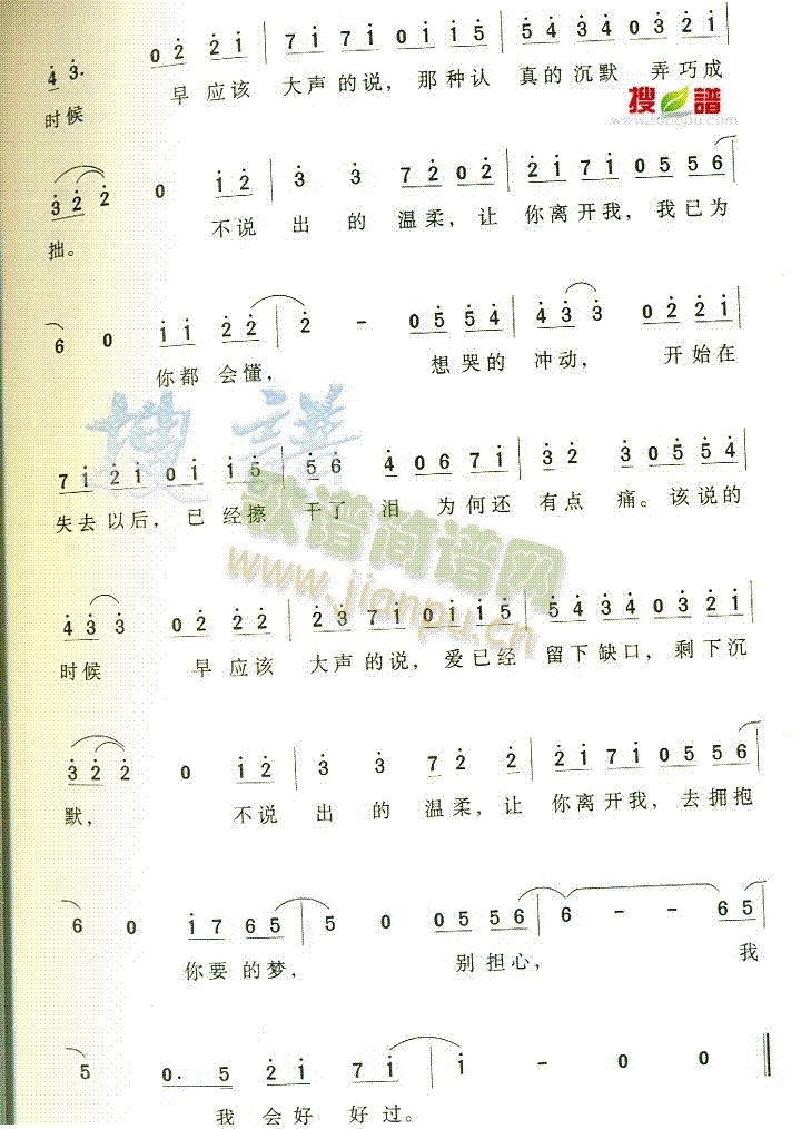 范逸臣 《说不出的温柔》简谱